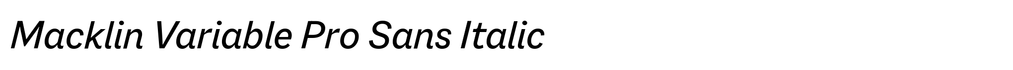 Macklin Variable Pro Sans Italic image